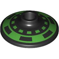 Dish 2 x 2 Inverted [Radar] with Bright Green Circle, Rectangles print
