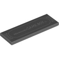 Деталь LEGO Tile 2 x 6 with Light Grey 'Nintendo GAME BOY TM' print, Темный сине-серый