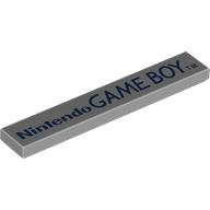 Деталь LEGO Tile 1 x 6 with Dark Blue 'Nintendo GAME BOY TM' print, Светлый сине-серый