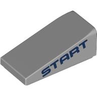 Деталь LEGO Slope 18° 2 x 1 x 2/3 with Dark Blue 'START' print, Светлый сине-серый