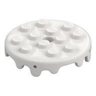 Деталь LEGO Plate Special Round 4 x 4 with Melting Drops on Sides, Белый