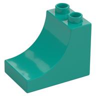 Деталь LEGO Brick 2 x 3 x 2 with Curve, Темно-бирюзовый