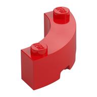 Деталь LEGO Кирпичик круглый угловой дугообразный 3 x 3, с 2 штырьками, Красный