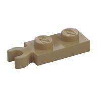 Деталь LEGO Plate Special 1 x 2 with Clip Vertical on End, Темно-песочный