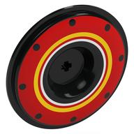 Деталь LEGO Wheel Cover for Wheel 34 x 56 with Red, Yellow, White Circles print, Черный