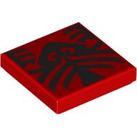 Деталь LEGO Tile 2 x 2 with Black Tattoo Decoration print, Красный