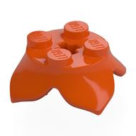 Деталь LEGO Plate Round 2 x 2 x 2/3 with + Axle Hole and 4 Leaf Extensions, Красно-оранжевый