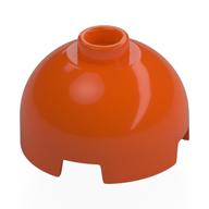 Деталь LEGO Brick Round 2 x 2 Dome Top - Vented Stud with Bottom Axle Holder x Shape + Orientation, Красно-оранжевый