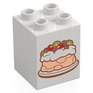 Деталь LEGO Duplo Brick 2 x 2 x 2 with Pavlova print, Белый
