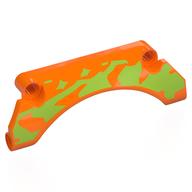 Деталь LEGO Technic Panel Car Mudguard Arched 9 x 2 x 3 with Lime Splotches print, Оранжевый