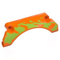 Деталь LEGO Technic Panel Car Mudguard Arched 9 x 2 x 3 with Lime Splotches print, Оранжевый