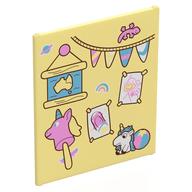 Деталь LEGO Glass for Frame 1 x 6 x 6 with White 3-Pane Window / Map, Streamers, Unicorns, Paintings print, Ярко-светло-желтый