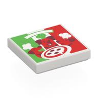 Деталь LEGO Tile 2 x 2 with Pizza Box, Dogs print, Белый