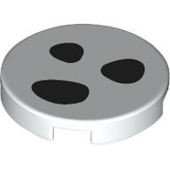 Tile Round 2 x 2 with Black Dalmatian Spots print