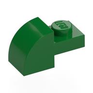 Деталь LEGO Кирпичик изогнутый 1 x 2 x 1, с изогнутым верхом, Зеленый