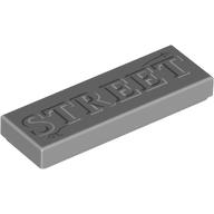 Деталь LEGO Tile 1 x 3 with 'STREET' print, Светлый сине-серый