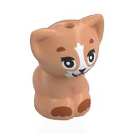 Animal, Cat, Kitten Sitting with Dark Pink Nose, White Face and Paws print