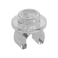 Деталь LEGO Plate Round 1 x 1 with Hollow Stud and Underside Clip, Прозрачный бесцветный