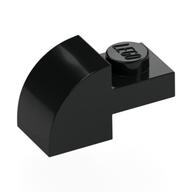 Деталь LEGO Кирпичик изогнутый 1 x 2 x 1, с изогнутым верхом, Черный
