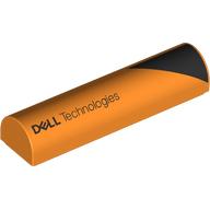 Brick Curved 1 x 4 x 2/3 Double, No Studs with Black Triangle, 'DELL Technologies' Right print