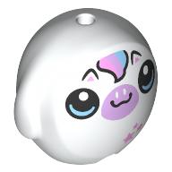 Деталь LEGO Pillow Plush Toy with Bright Light Blue Eyes, Lavender Nose, Bright Pink Stars, Pink/Lavender Swirl print, Белый