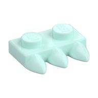 Деталь LEGO Plate Special 1 x 2 with Three Teeth [Tri-Tooth], Светлый морской волны