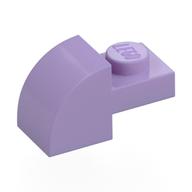 Деталь LEGO Кирпичик изогнутый 1 x 2 x 1, с изогнутым верхом, Лавандовый