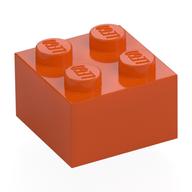 Деталь LEGO Кирпичик 2 x 2, Красно-оранжевый