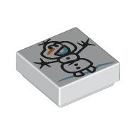 Tile 1 x 1 with Drawing of Olaf/Snowman print