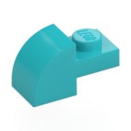 Деталь LEGO Кирпичик изогнутый 1 x 2 x 1, с изогнутым верхом, Средне-лазурный