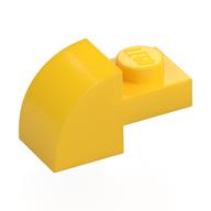 Деталь LEGO Кирпичик изогнутый 1 x 2 x 1, с изогнутым верхом, Желтый