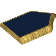 Деталь LEGO Tile Special 2 x 3 Pentagonal with Dark Blue print, Жемчужно-золотой