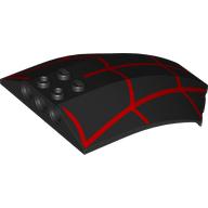 Деталь LEGO Windscreen 8 x 6 x 2 Curved with Red Webbing print, Черный