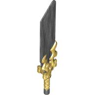 Деталь LEGO Weapon Sword, Broad with Pearl Titanium Blade, Жемчужно-золотой