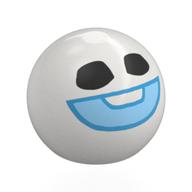 Деталь LEGO Technic Ball Joint with Open Mouth Face print (Snowgie), Белый