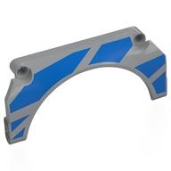 Деталь LEGO Technic Panel Car Mudguard Arched 11 x 5 x 2 with Blue Stripes (Left) print, Светлый сине-серый