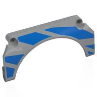 Деталь LEGO Technic Panel Car Mudguard Arched 11 x 5 x 2 with Blue Stripes (Right) print, Светлый сине-серый