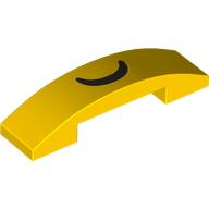 Slope Curved 4 x 1 Double with No Studs with Black Smile Mouth print