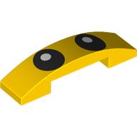 Slope Curved 4 x 1 Double with No Studs with Black Eyes, White Pupils print