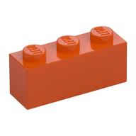 Деталь LEGO Кирпичик 1 x 3, Красно-оранжевый