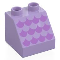Деталь LEGO Duplo Brick 2 x 2 Slope 45°, Medium Lavender Scallops Print, Лавандовый