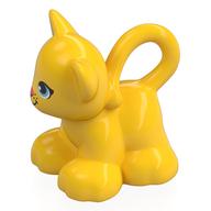 Деталь LEGO Duplo Animal Cat / Kitten Looping Tail, Eyes and Mouth Print, Желтый