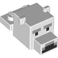 Деталь LEGO Animal Body Part, Bear Head 1 x 2 with Cube Polar Bear with Pixelated Face, Narrow Eyes Print, Белый