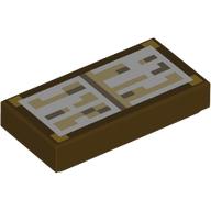 Деталь LEGO Tile 1 x 2 with Pixelated Enchantment Book print, Темно-коричневый