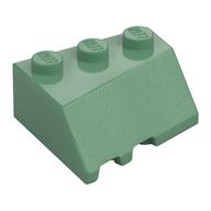 Деталь LEGO Brick Wedged 3 x 3 Right with Slope 45°, Песочно-зеленый