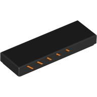 Деталь LEGO Tile 1 x 3 with Orange Stripes on Side print, Черный