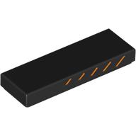 Деталь LEGO Tile 1 x 3 with Orange Stripes on Side print, Черный