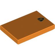 Деталь LEGO Tile 2 x 3 with Lamborghini Badge print, Оранжевый