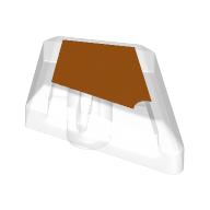 Деталь LEGO Tile Special 1 x 2 Diamond Plain with Orange Surface print, Прозрачный бесцветный