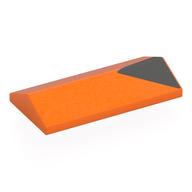 Деталь LEGO Slope 33° 2 x 4 Double with Dark Bluish Grey Triangle print, Оранжевый
